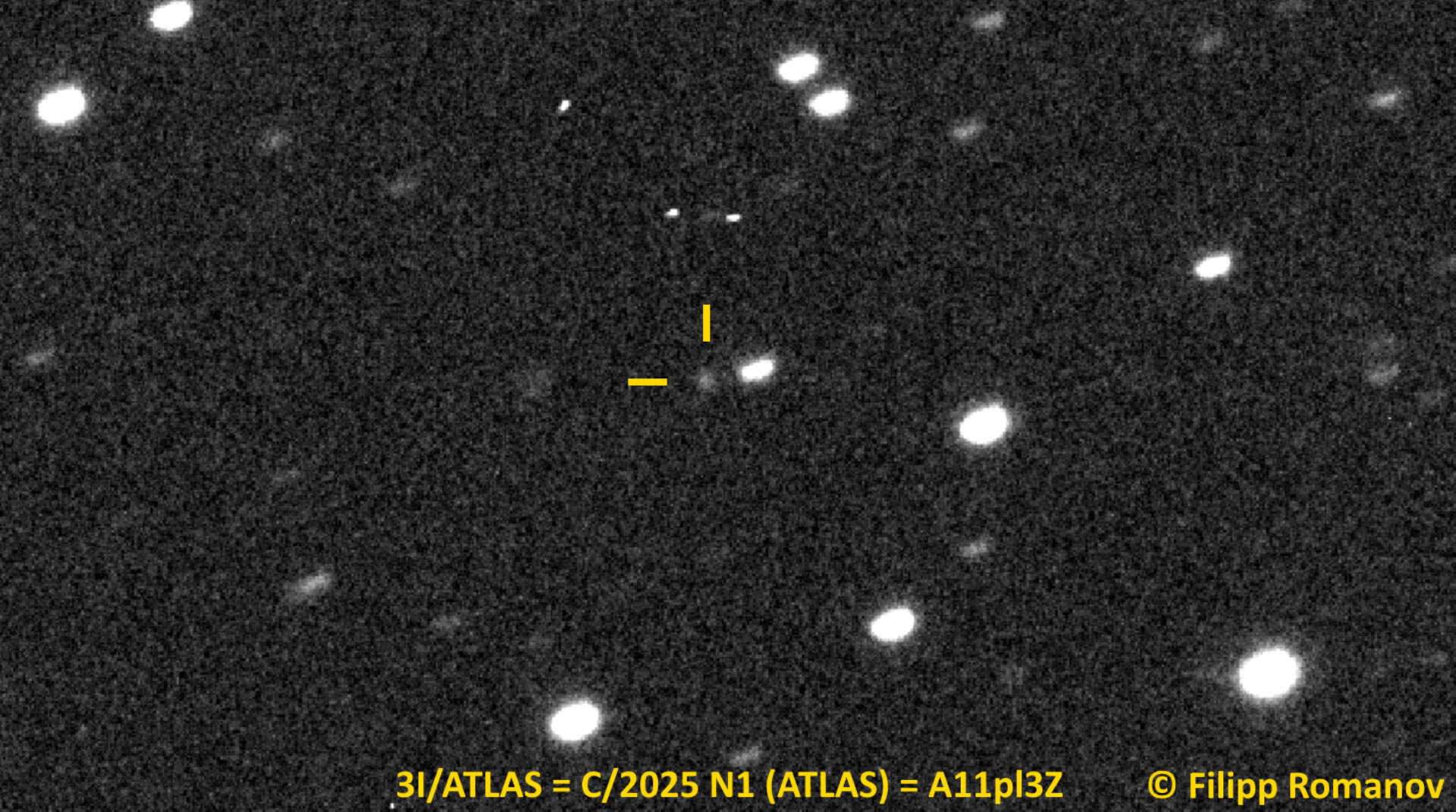 ২ জুলাই, ২০২৫ তারিখে চিলির রিও হুর্তাদোতে iTelescope.Net T72 টেলিস্কোপ দিয়ে তোলা এই ছবিটিতে আন্তঃনাক্ষত্রিক বস্তু 3I/ATLAS দেখানো হয়েছে।ক্রেডিট: Filipp Romanov